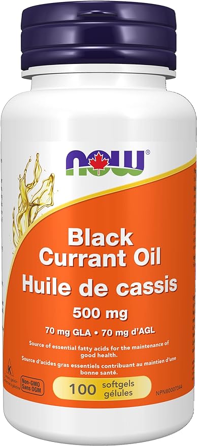 NOW Supplements Black Currant Oil 500mg Softgels, 100 Count